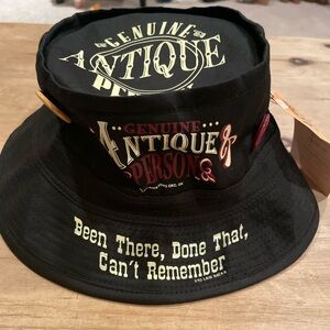 NWT VTG Genuine Antique Person Bucket Hat whimsical birthday comedic gift L